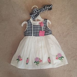 embroidery dress matching headband and bloomers
